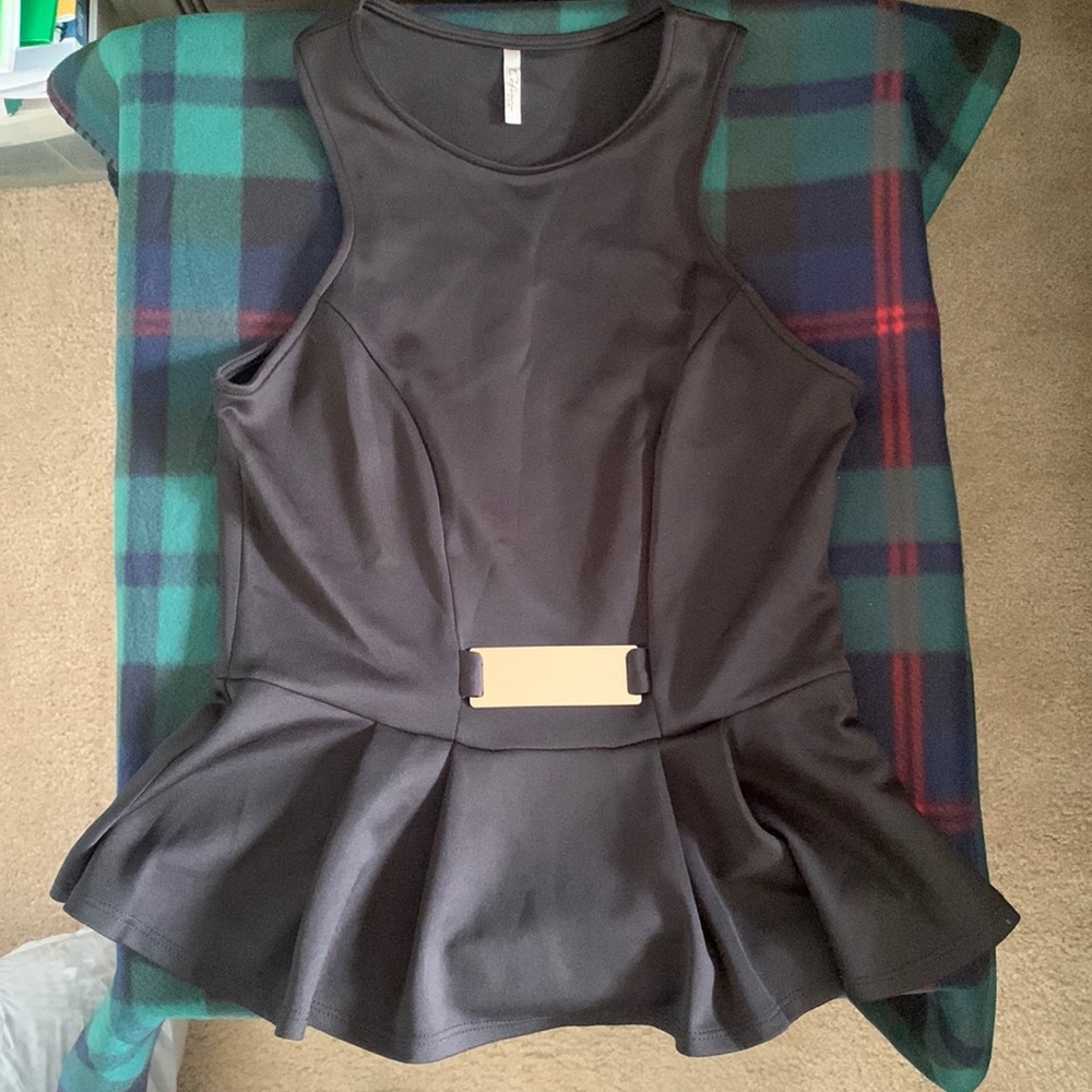 Black peplum top